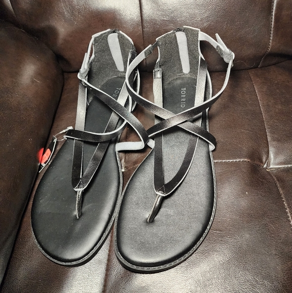 Torrid Black Gladiator Sandals Size 12W - Picture 1 of 5